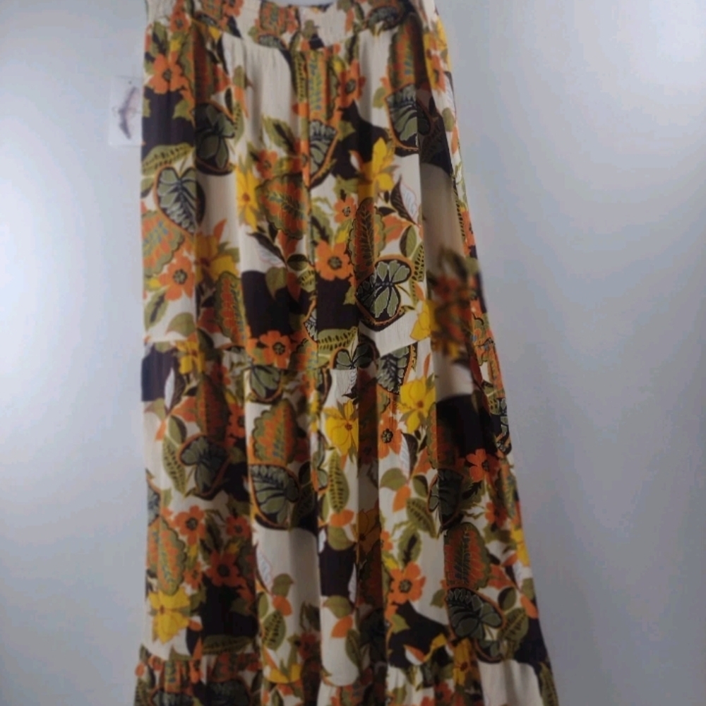 Jessica Simpson Retro Floral Print Maxi Skirt